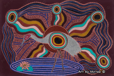 Dreamtime Brolga Original Painting Dreamtime Collection by Mirree
